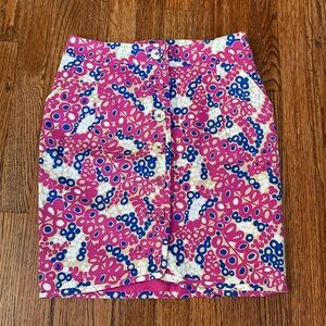 Lilly Pulitzer Vintage Women's Hannah floral Textured Pencil Mini Skirt Size 0